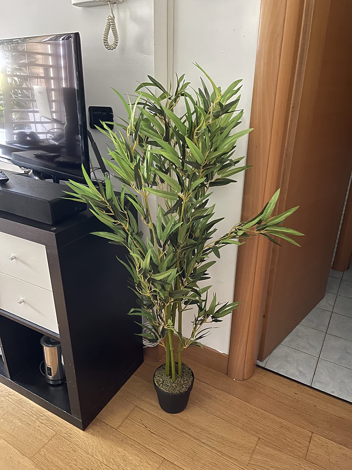 vidaXL Künstliche Bambuspflanze Grün 120 cm mit Topf