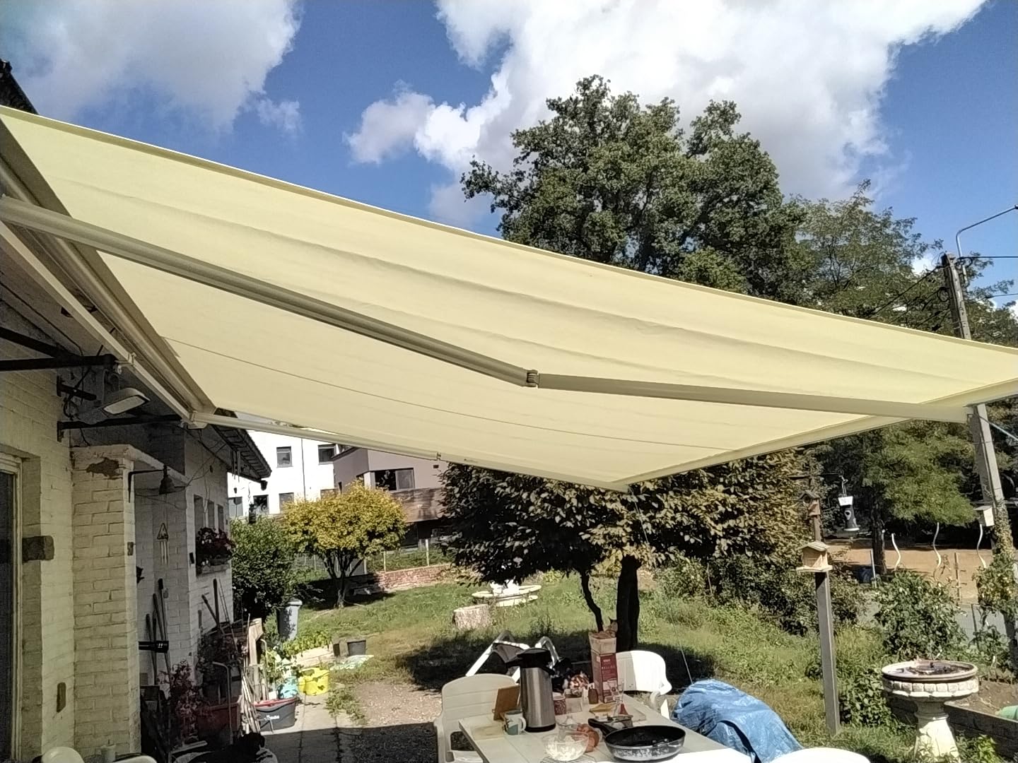 vidaXL Heim & Garten Markisen-Ersatzstoff grau 380x295 cm Polyester