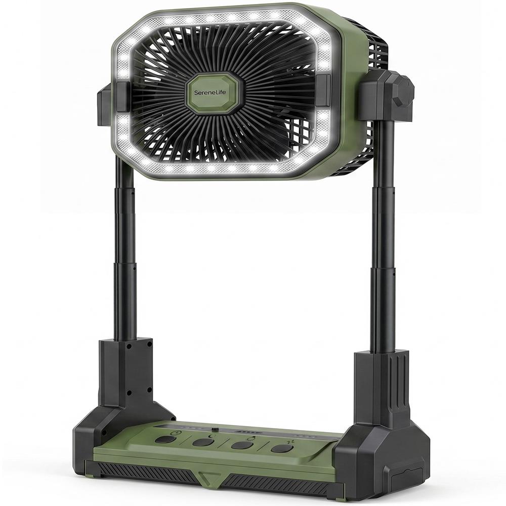 Serenelife Camping Ventilator 10000mAh grün mit LED