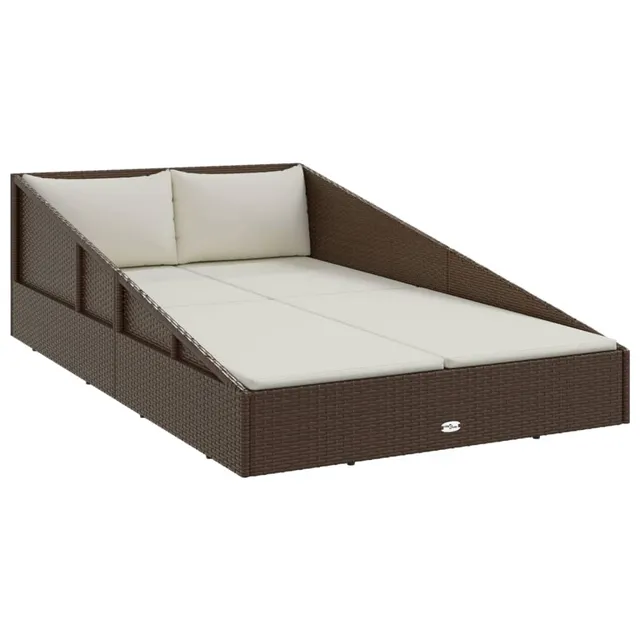 vidaXL Gartenbett Braun 110x200 cm Poly Rattan 2-Personen