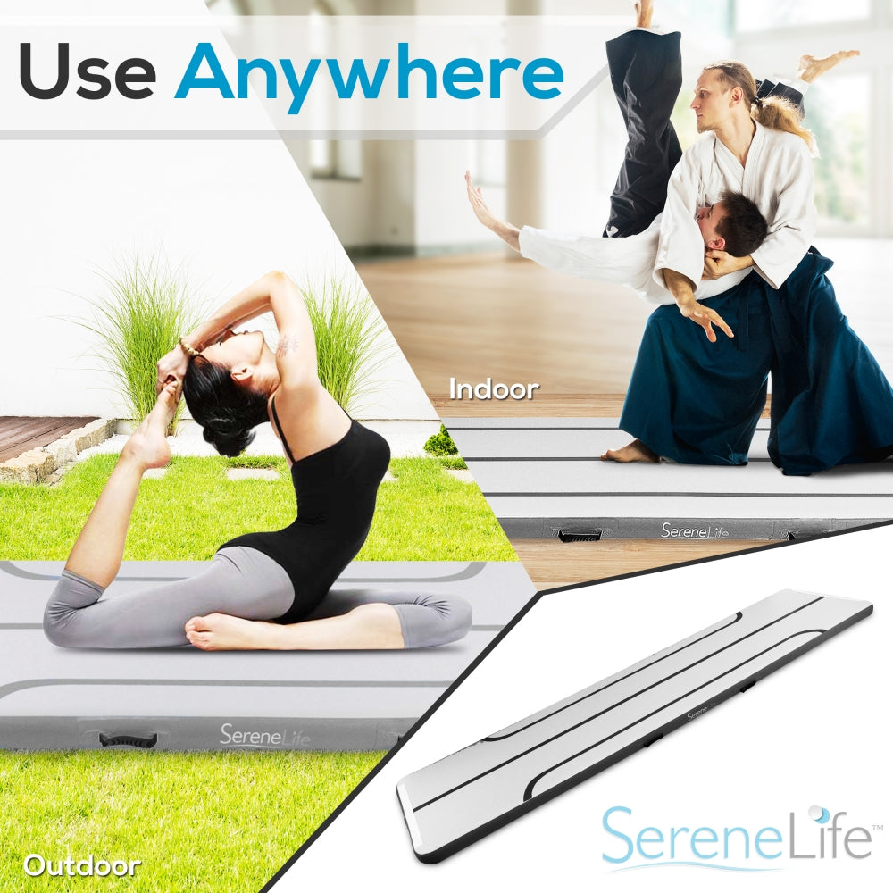 Serenelife Fitness Turnmatte aufblasbar Blau 4m 10cm