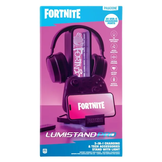 Paladone Fortnite Kopfhörerständer 3-in-1 RGB Ladestation
