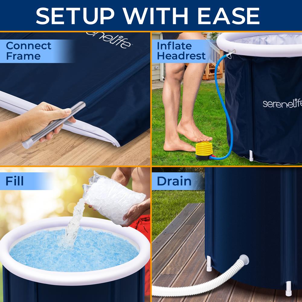 Serenelife Massage Eisbadewanne Aufblasbar 298 L PVC