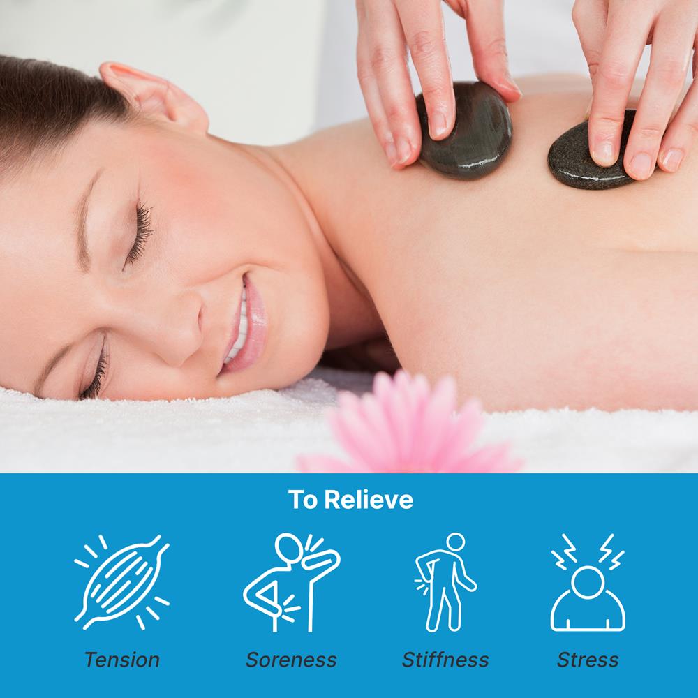 Serenelife Massagesteine Basalt 2er-Set mit Tasche Wärmespeicher