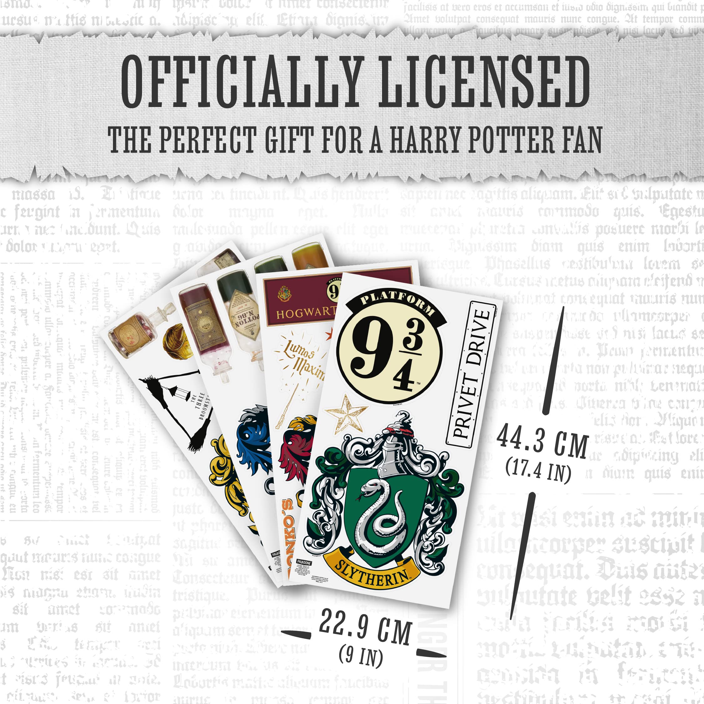 Paladone Harry Potter Wandsticker Set 20 Sticker wasserfest Metallic