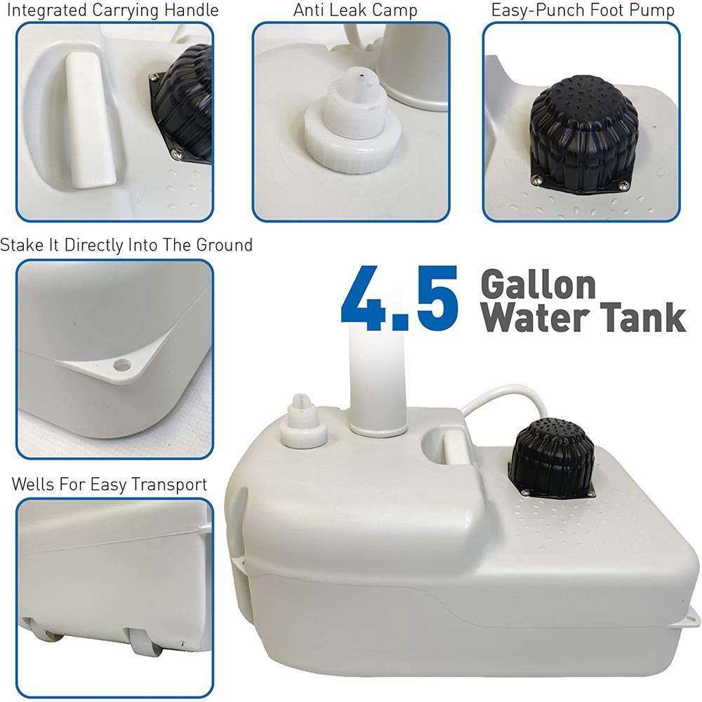 Serenelife Bathroom Waschbecken mobil 17 L mit Fußpumpe