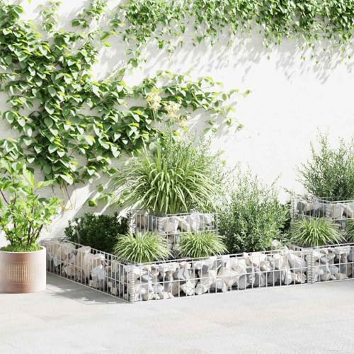 vidaXL Gabionen Pflanzkübel verzinkt 120x120x20 cm Hochbeet