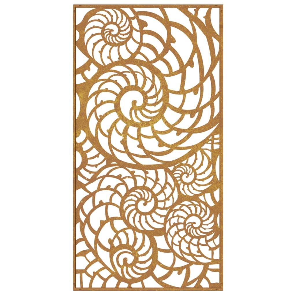vidaXL Heim & Garten Wanddeko 105x55 cm Cortenstahl Muschel-Design