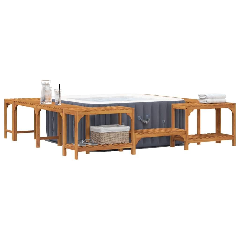 vidaXL Heim & Garten Whirlpool-Umrandung Akazie 230cm Braun