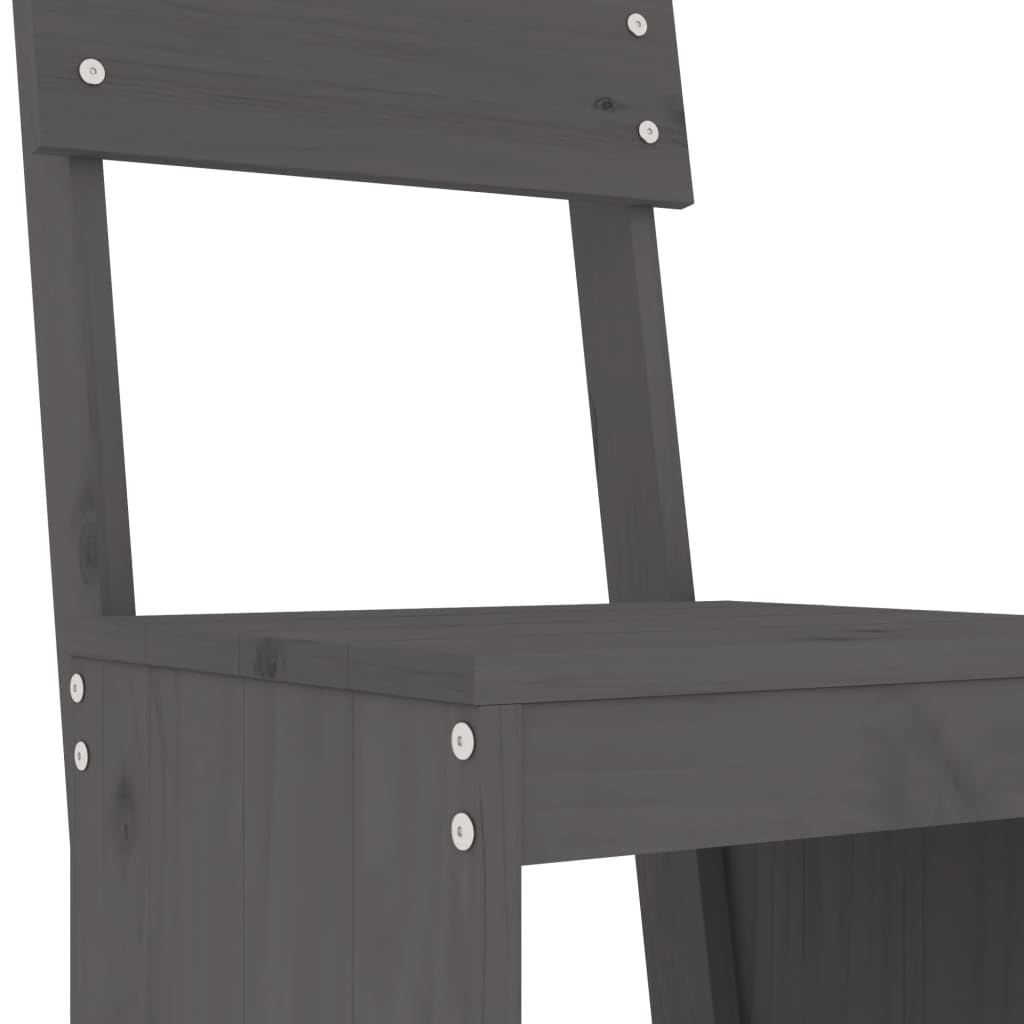 vidaXL Heim & Garten 9-tlg. Gartenbar-Set Holz Graue Kiefer