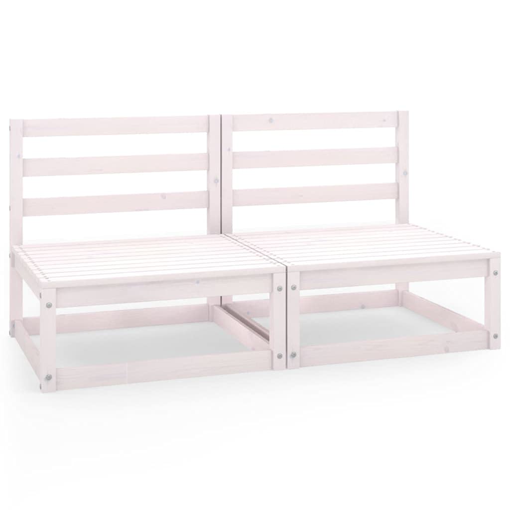vidaXL Heim & Garten Gartensofa 2-Sitzer Holz Weiß modular