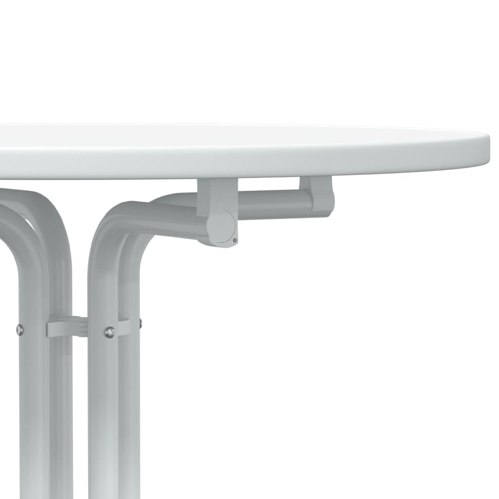 vidaXL Möbel Bartisch Weiß Ø60x110 cm klappbar Stahl