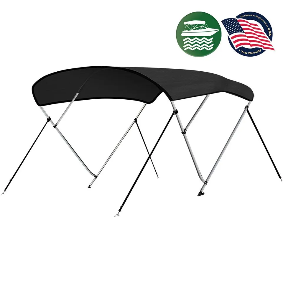 Serenelife Bimini Bootverdeck 4 Bow grau wasserdicht 244cm