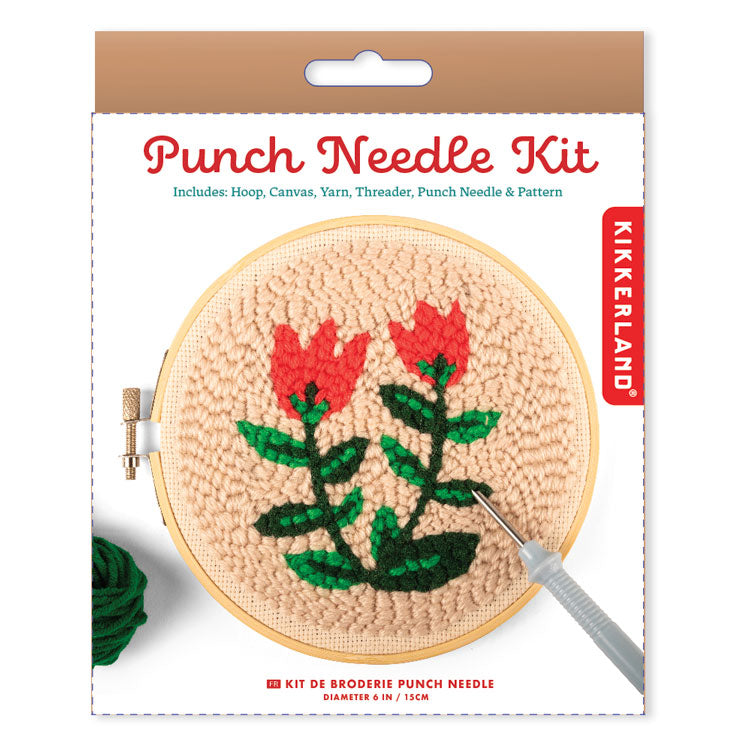 Kikkerland Crafters Tulips Punch Needle Stickset Anfänger