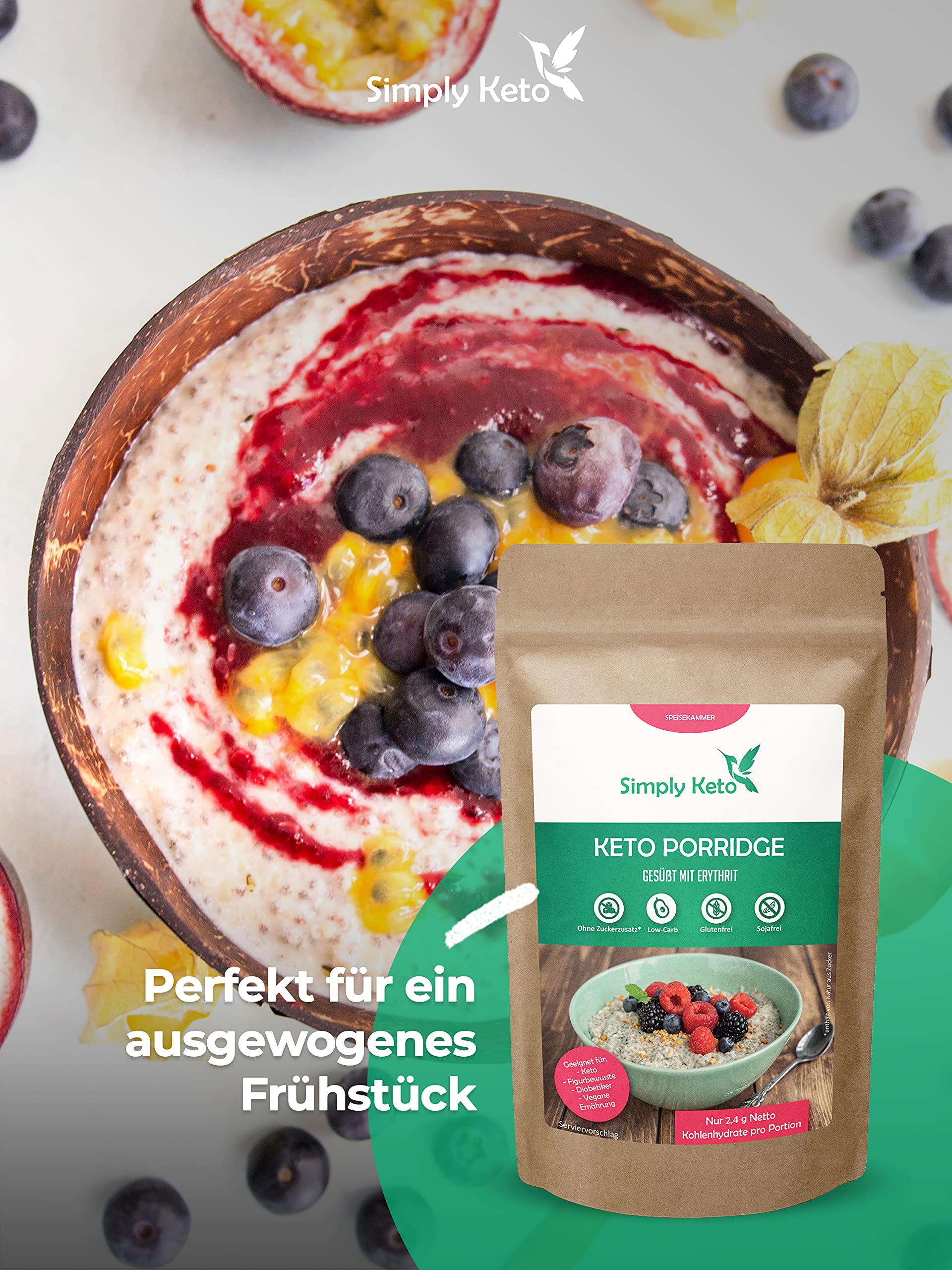 Keto Simply Keto Porridge zuckerfrei 980 g Low Carb