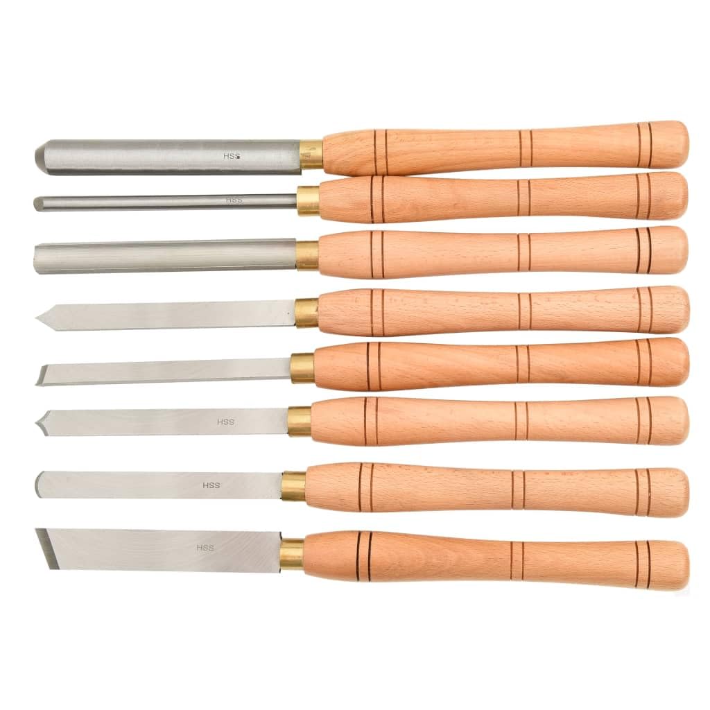 vidaXL Heimwerker Drechseleisen-Set HSS 8-tlg Holzgriff