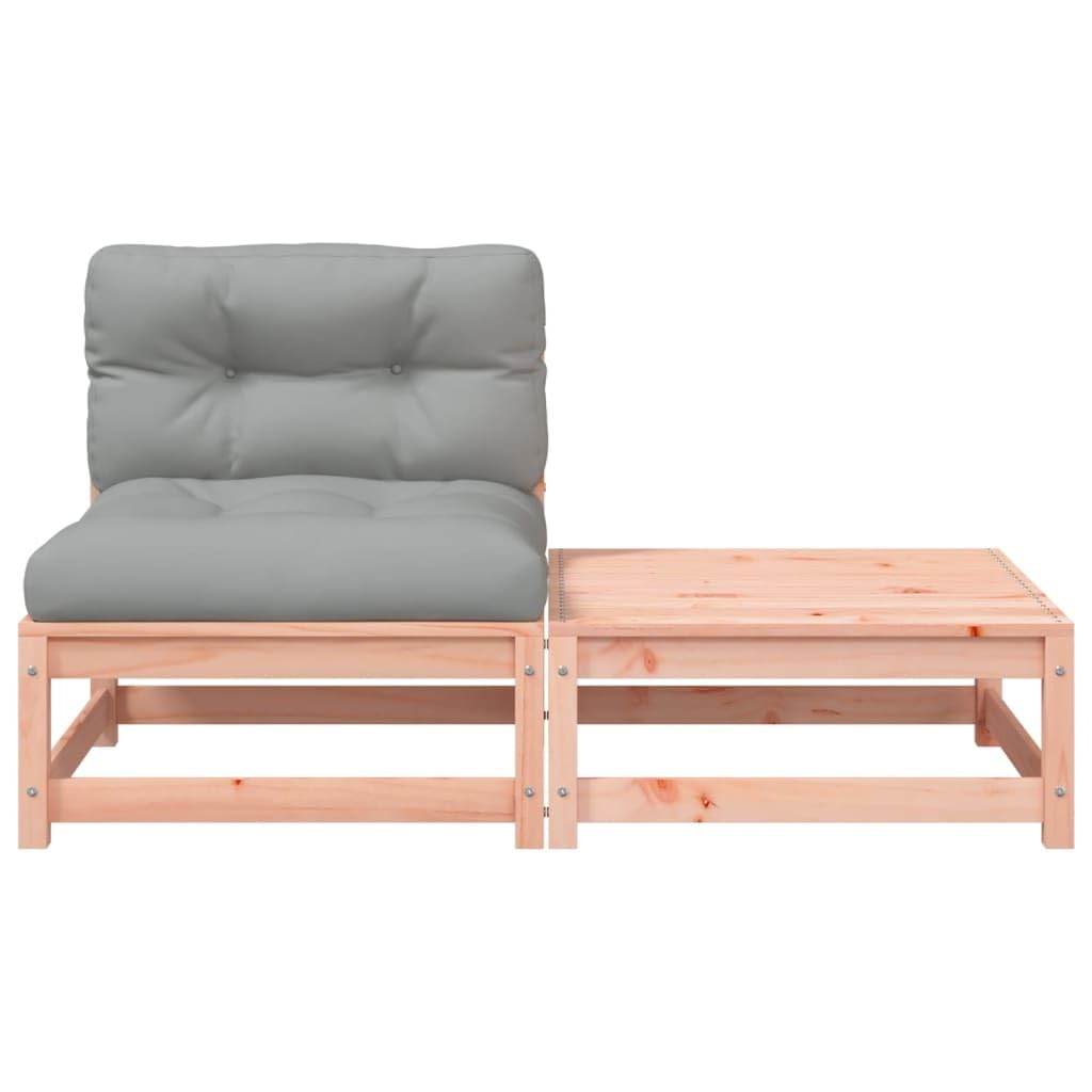 vidaXL Heim & Garten Gartensofa Douglasie ohne Armlehnen mit Hocker