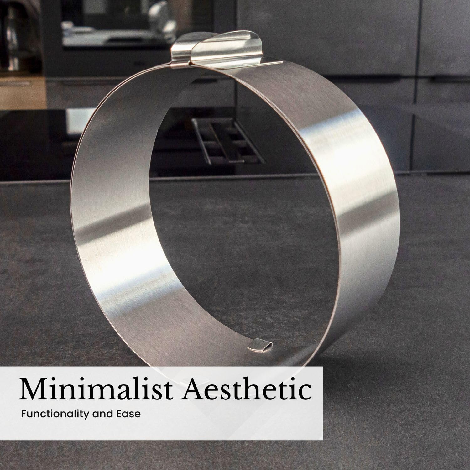 Intirilife Küche Kuchenring Edelstahl 16x6 cm verstellbar