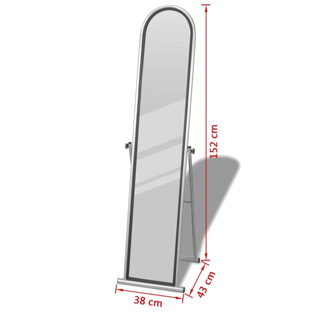 vidaXL Heim & Garten Standspiegel Ganzkörperspiegel Grau Stahl