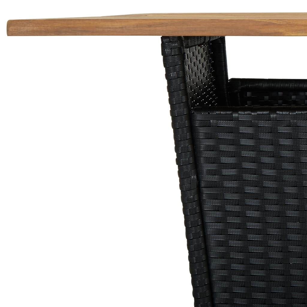 vidaXL Heim & Garten 5-tlg. Gartenbar-Set Rattan Schwarz mit Kissen
