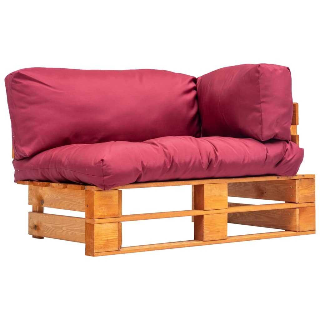 vidaXL Paletten Gartensofa 2-Sitzer Sand Kissen Natur Holz