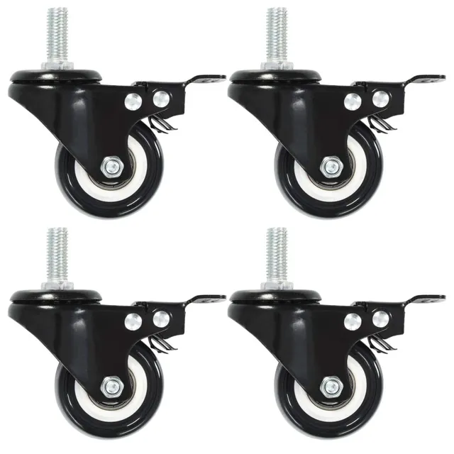 vidaXL 16x Lenkrollen mit Bremsen 50mm PU 16 Stk.