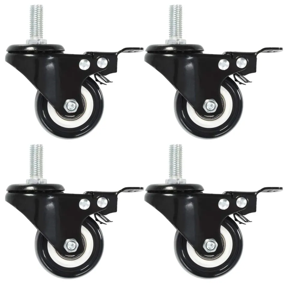 vidaXL 16x Lenkrollen mit Bremsen 50mm PU 16 Stk.