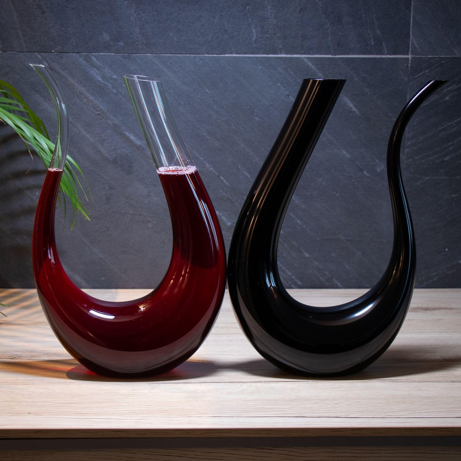 Intirilife Weindekanter U-Form Glas Klar 750 ml Karaffe