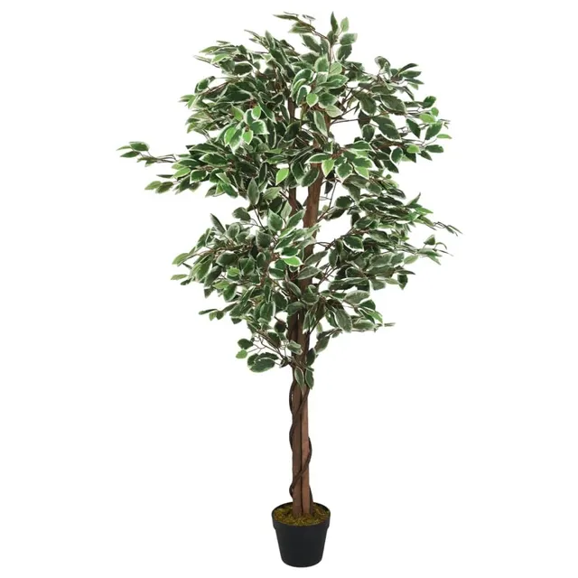 vidaXL Ficusbaum künstlich 120 cm Kunstpflanze grün 630 Blätter