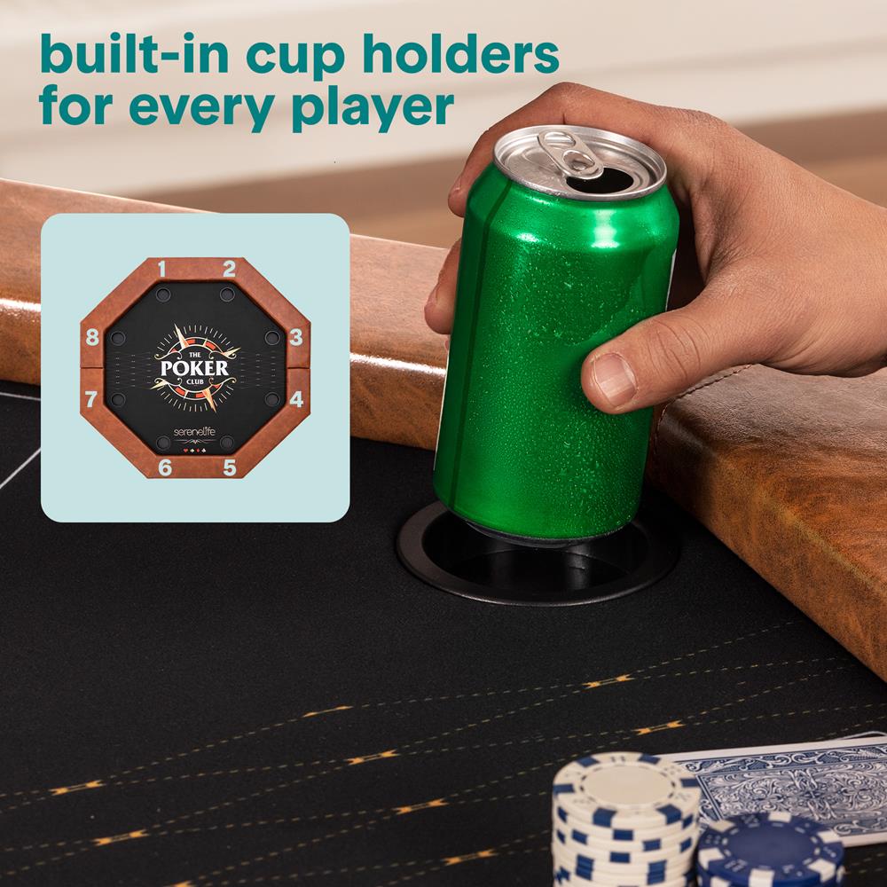 Serenelife Game Tables Pokertisch 122cm 8 Pers. klappbar