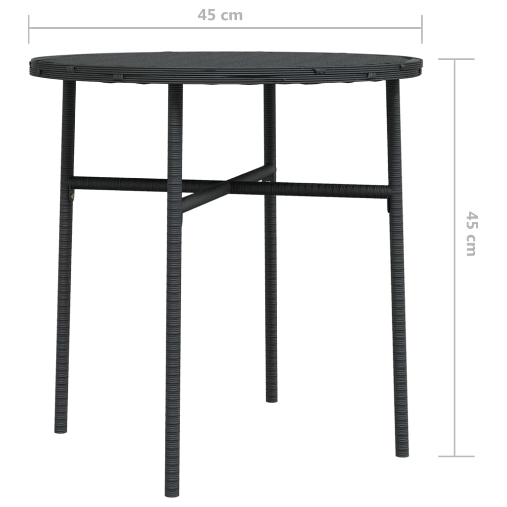 vidaXL Heim & Garten Beistelltisch 45 cm schwarz Poly Rattan