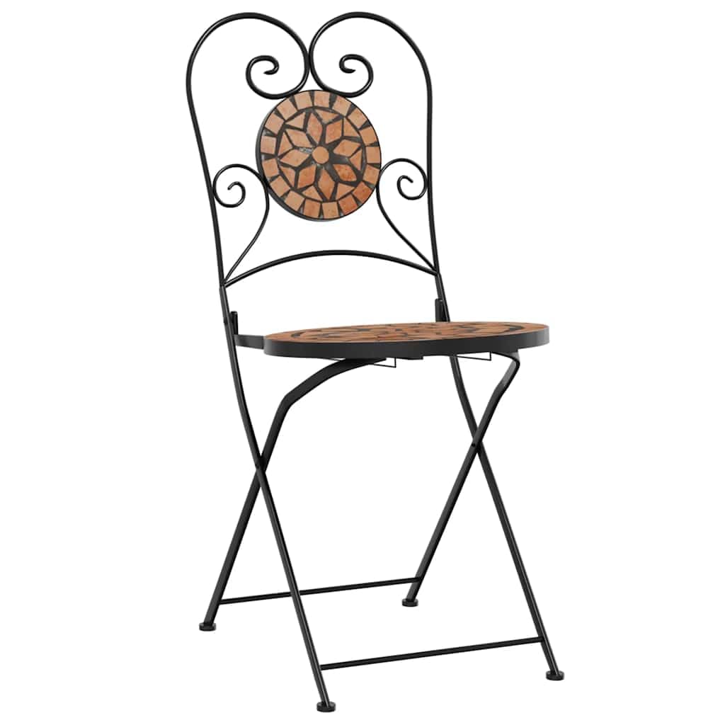 vidaXL Heim & Garten Mosaik-Bistro-Set Terrakotta Eisen Keramik