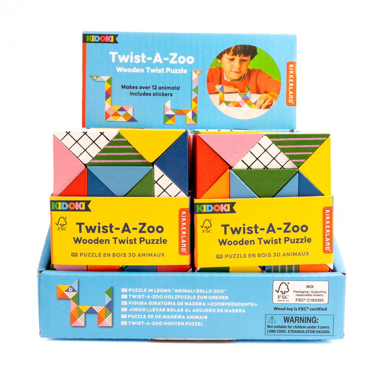 Kikkerland Kidoki Twist-A-Zoo Holzpuzzle Zoo FSC