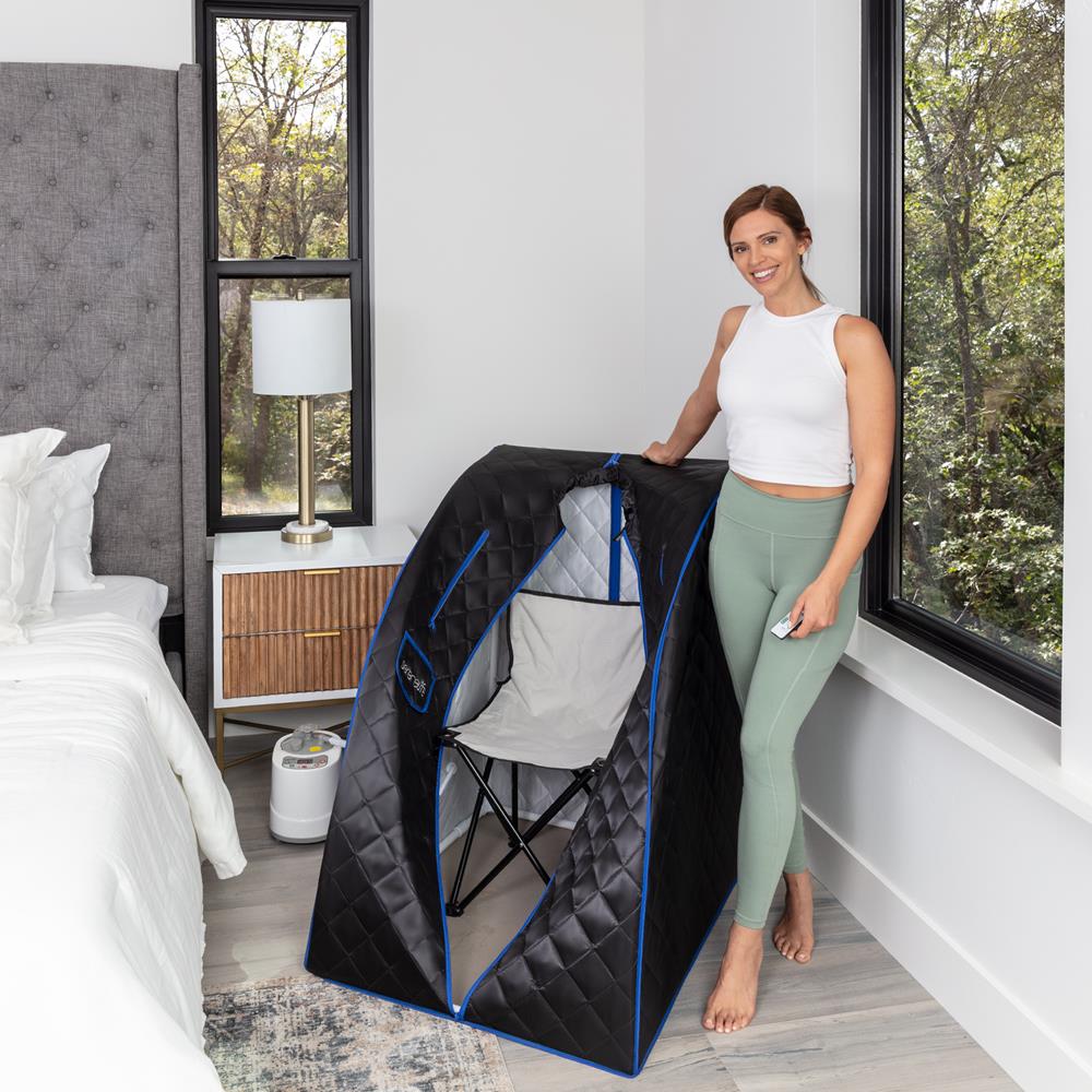 Serenelife Massage Sauna Heimsauna Dampf 900W mit Stuhl