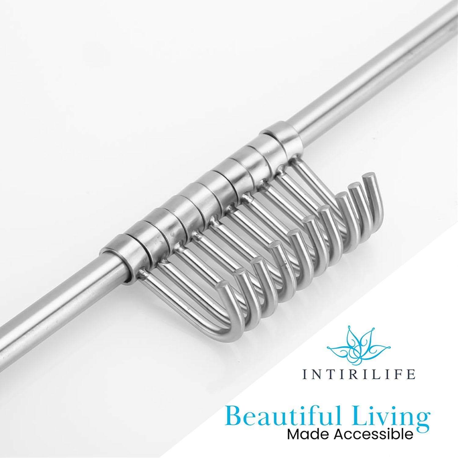 Intirilife Hängeleiste 52,6 cm Küchenreling 10 Haken