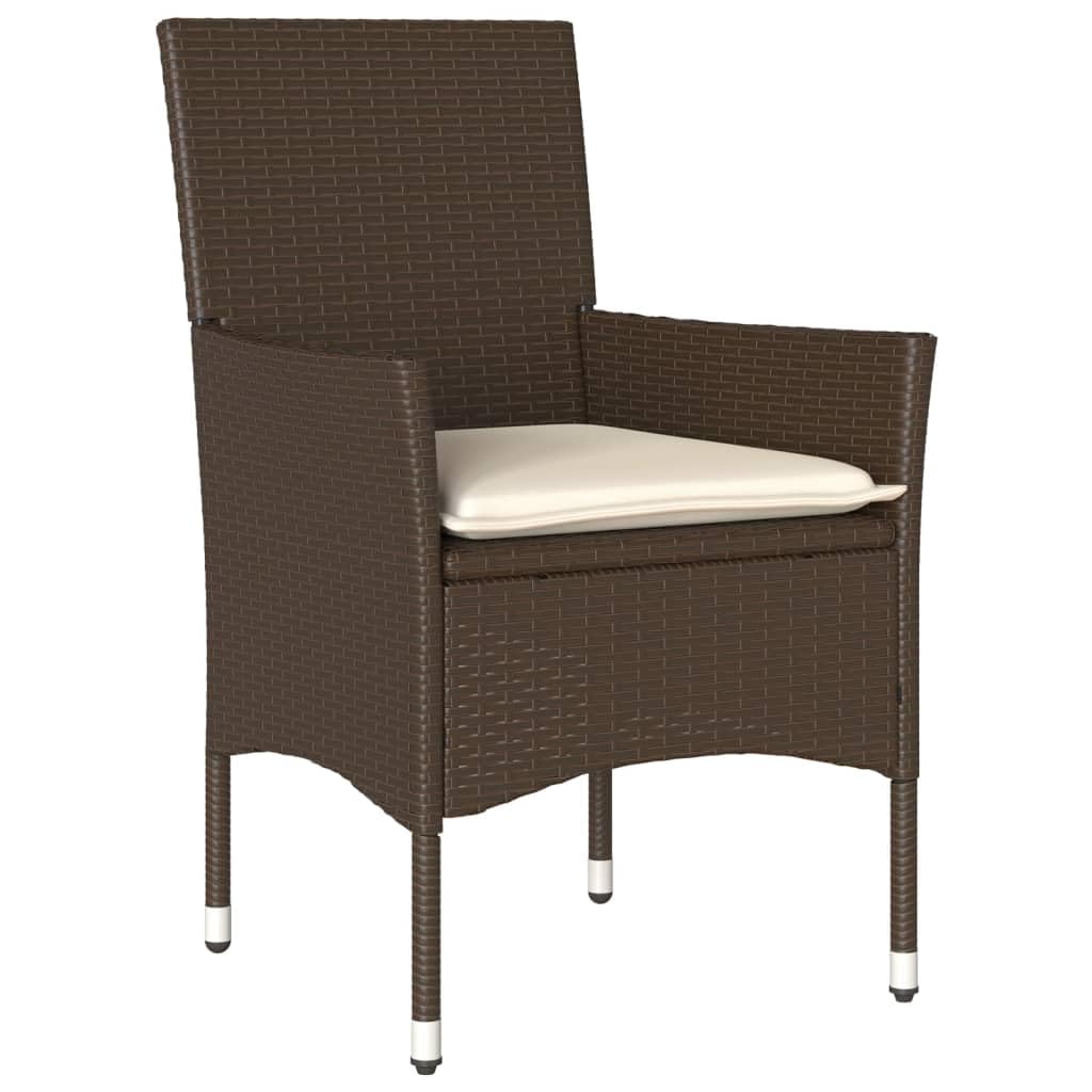 vidaXL Heim & Garten 3-tlg. Bistroset Braun Rattan Glas