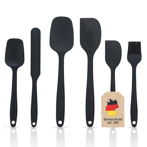 Intirilife Spatel Set Silikon Schwarz 6-teilig 230°C