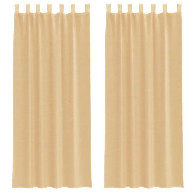 vidaXL Heim & Garten Voile Vorhänge 140x260 cm sandfarbe 2 Stk.