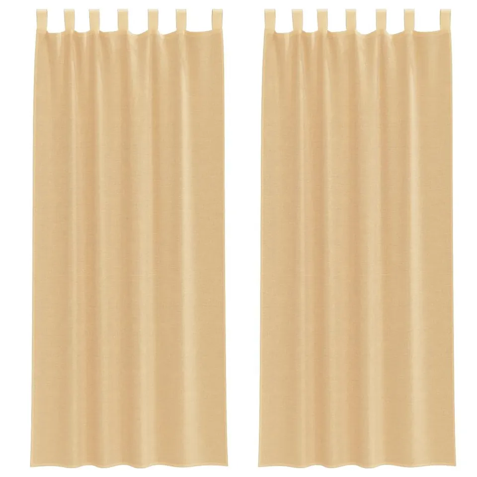 vidaXL Heim & Garten Voile Vorhänge 140x260 cm sandfarbe 2 Stk.