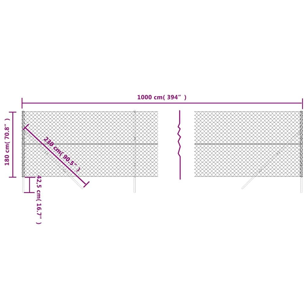 vidaXL Heim & Garten Maschendrahtzaun Drahtzaun Anthrazit PVC