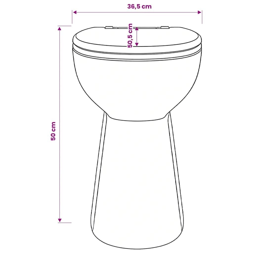 vidaXL WC Randlos Weiß Keramik 50,5x36,5x50 cm Soft-Close