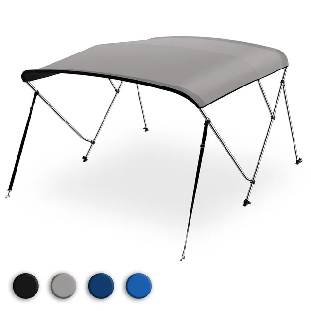 Serenelife Bimini Top Bootverdeck grau 600D Sonnenschutz