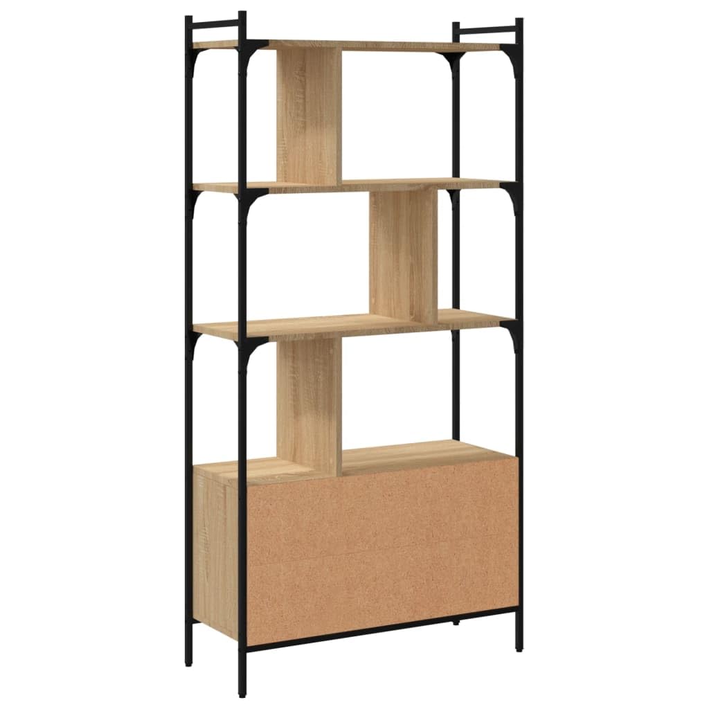 vidaXL Möbel Bücherregal Sonoma-Eiche 76,5 cm mit Türen