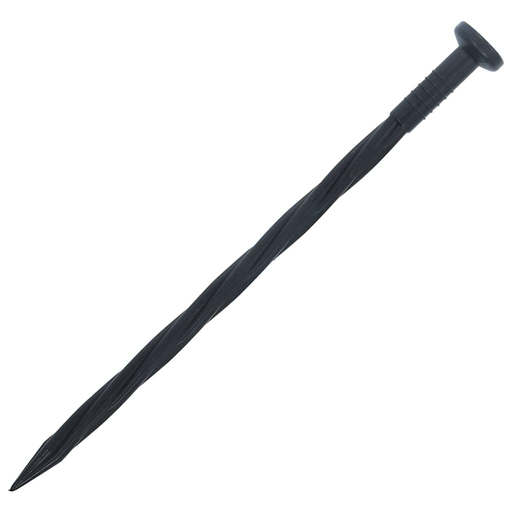 vidaXL Heim & Garten Rasenkante PE Schwarz 10 m 5 cm Nägel