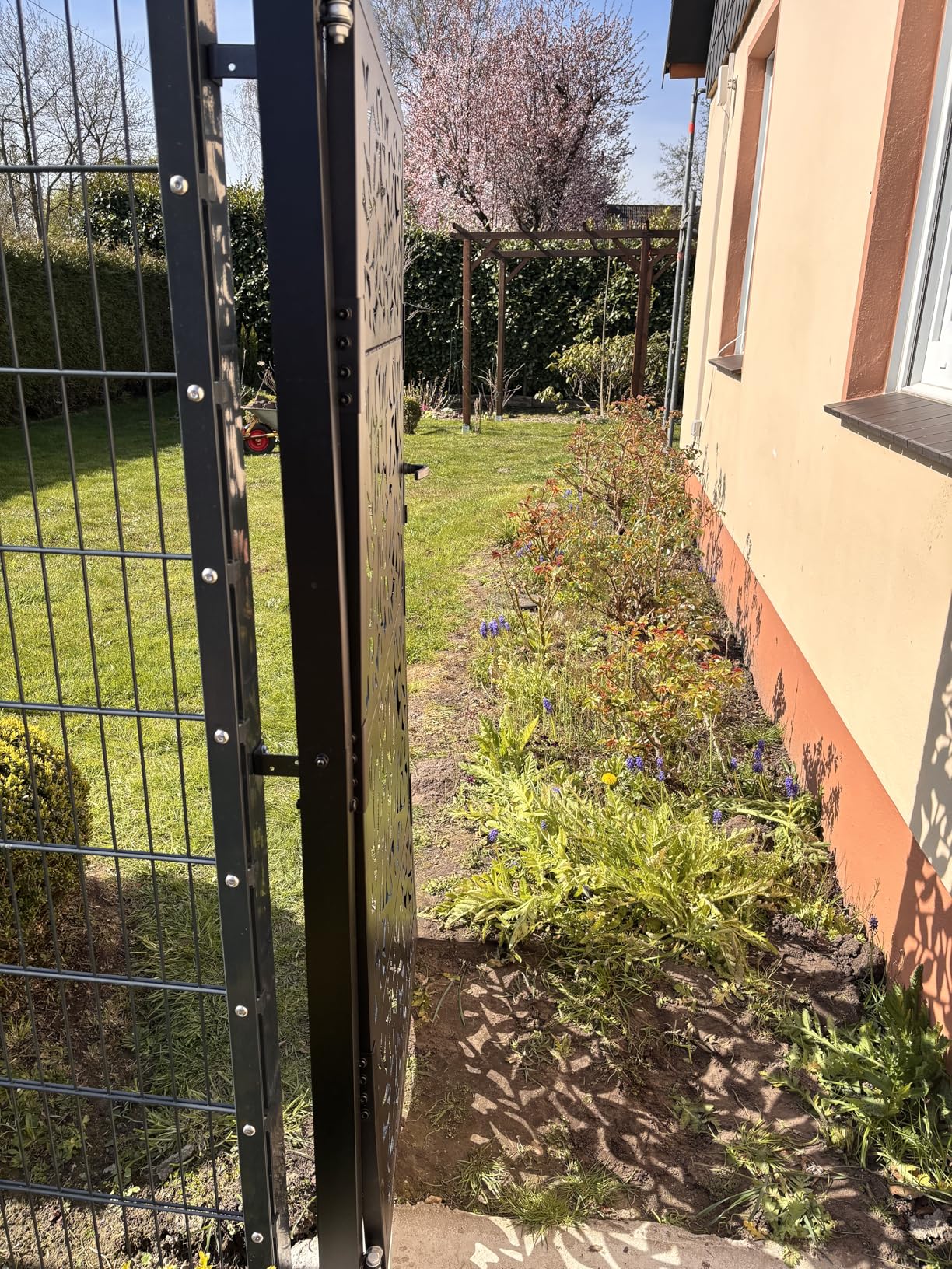vidaXL Heim & Garten Gartentor 100x175cm Schwarz Stahl