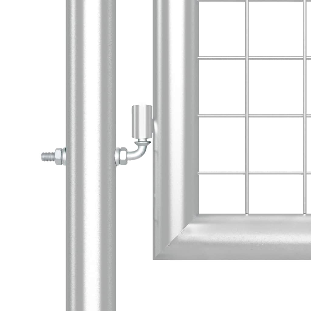 vidaXL Heim & Garten Maschen-Gartentor 300x125 cm Silber verzinkt