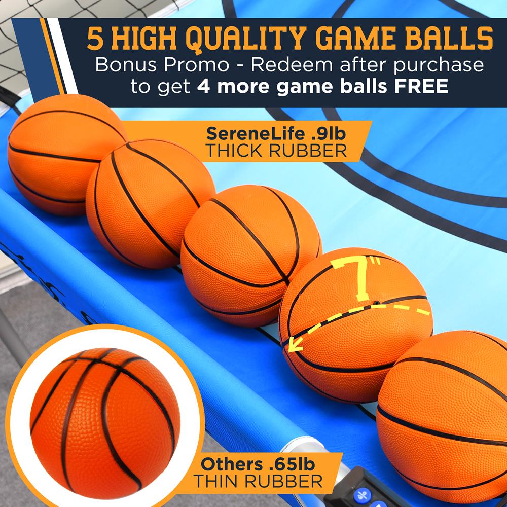 Serenelife Game Tables Basketballspiel Dual Hoop LED klappbar