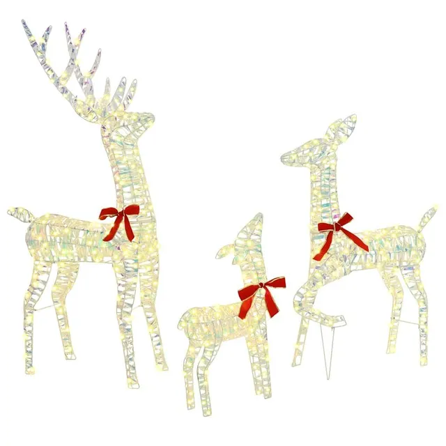 vidaXL Rentierfamilie 3-tlg LED Weihnachtsdeko warmweiß 300 LEDs