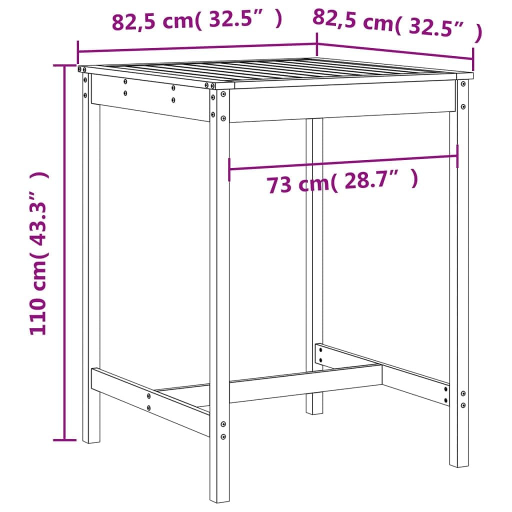 vidaXL Heim & Garten 3-tlg. Gartenbar-Set Holz Grau 110 kg