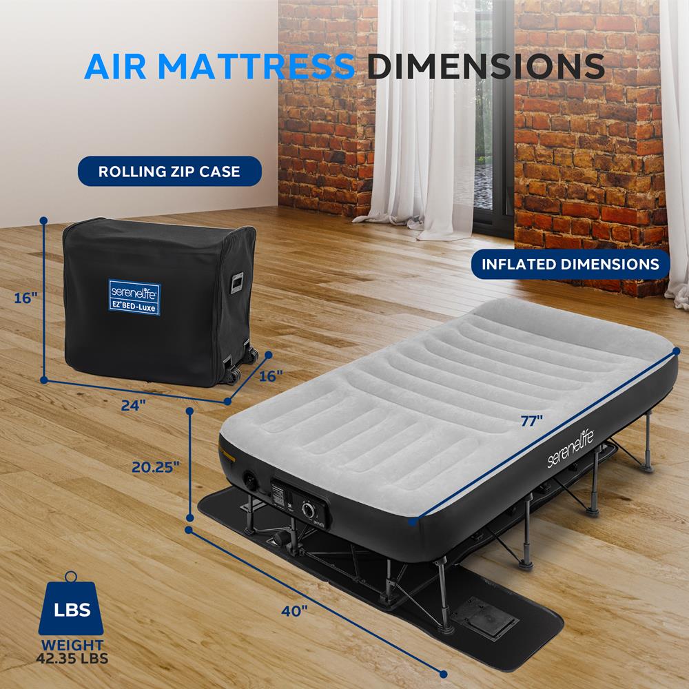 Serenelife Furniture Luftmatratze Twin selbstaufblasend 20 Zoll